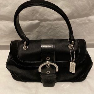 Coach Black Satin and Suede Nighttime Dressy Bag
